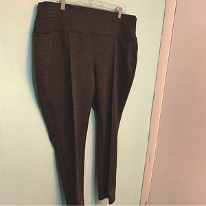 Apt. 9 XXL Black/Grey Chevron Print Tummy Control Elastic Waist Pull-On Pants